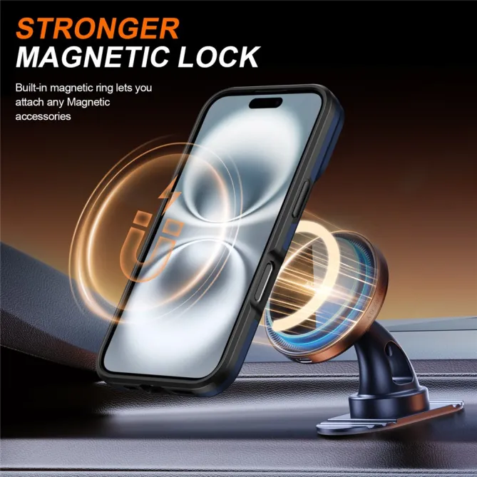 Coque iPhone 16 Plus magnétique cache caméra coulissant anneau rotatif