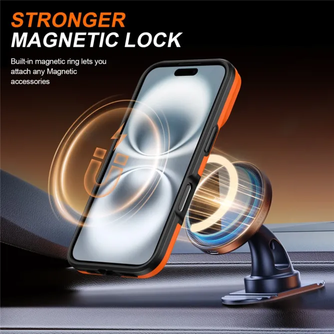 Coque iPhone 16 Plus magnétique cache caméra coulissant anneau rotatif