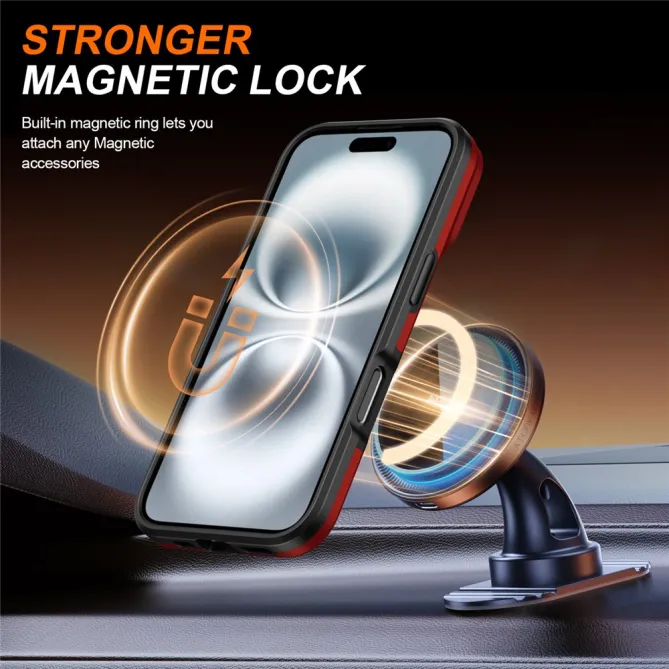 Coque iPhone 16 Plus magnétique cache caméra coulissant anneau rotatif