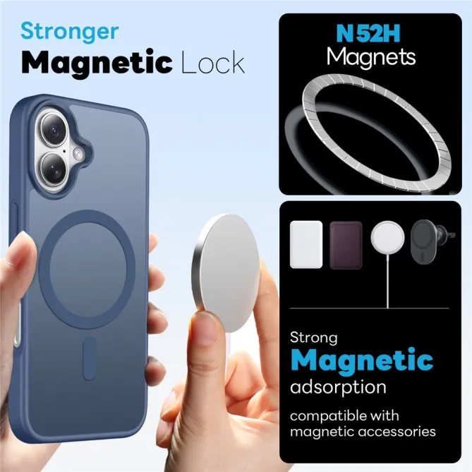 Coque iPhone 16 Plus magnétique mate pack 5 en 1 avec 2 verres trempés et 2 films objectifs