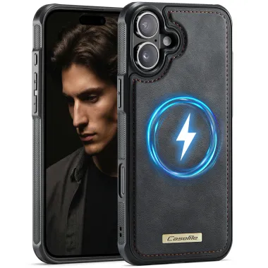 Coque iPhone 16 Plus simili cuir magnétique C69 Series