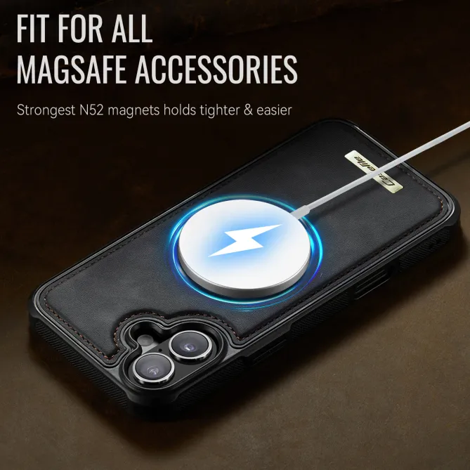Coque iPhone 16 Plus simili cuir magnétique C69 Series