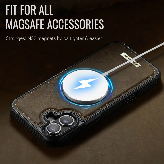 Coque iPhone 16 Plus simili cuir magnétique C69 Series