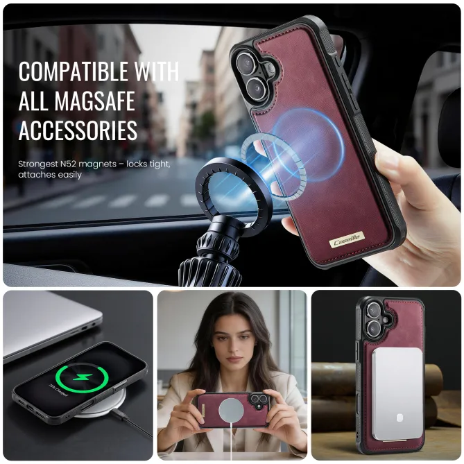Coque iPhone 16 Plus simili cuir magnétique C69 Series
