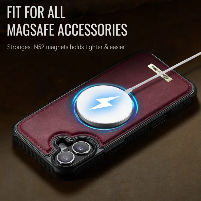 Coque iPhone 16 Plus simili cuir magnétique C69 Series