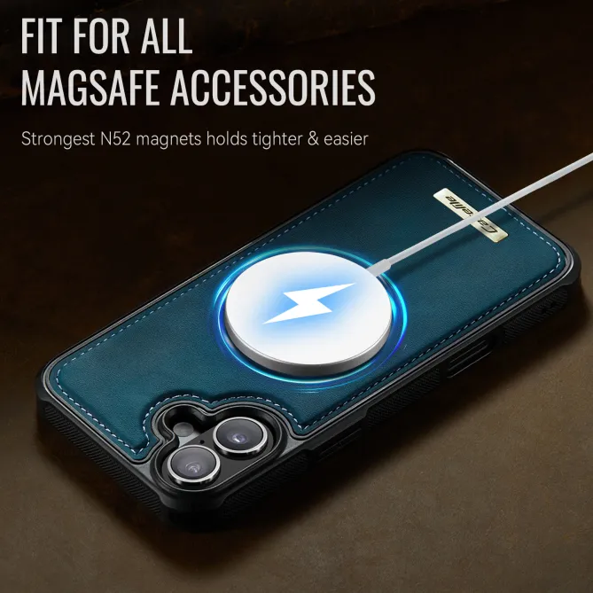 Coque iPhone 16 Plus simili cuir magnétique C69 Series