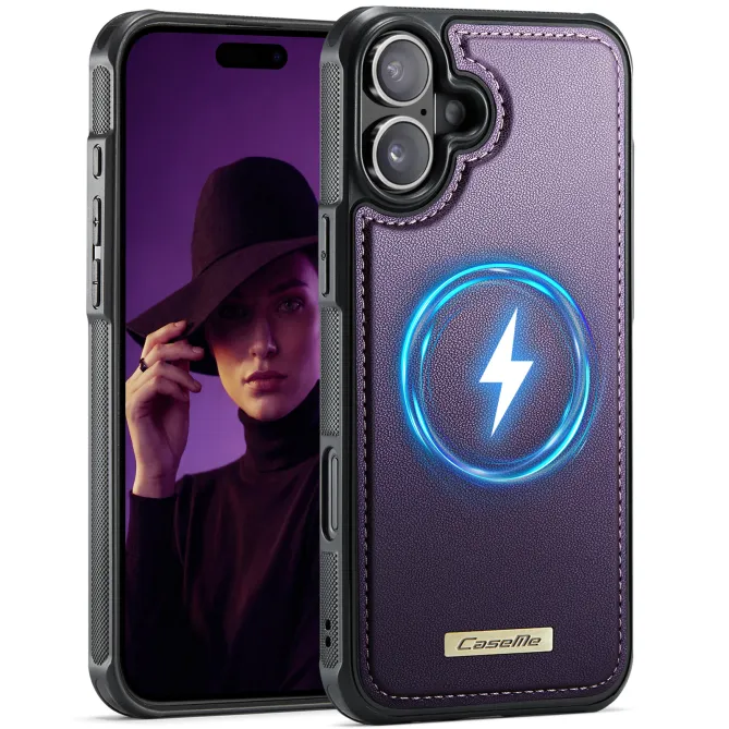 Coque iPhone 16 Plus simili cuir magnétique C69 Series