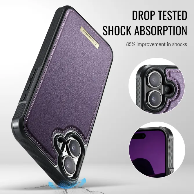 Coque iPhone 16 Plus simili cuir magnétique C69 Series