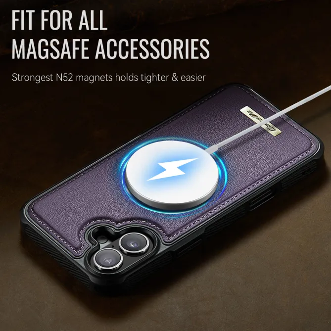 Coque iPhone 16 Plus simili cuir magnétique C69 Series