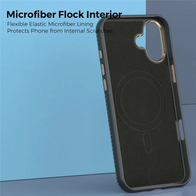 Coque iPhone 16 Plus texture carbone compatible MagSafe cadre caméra métal