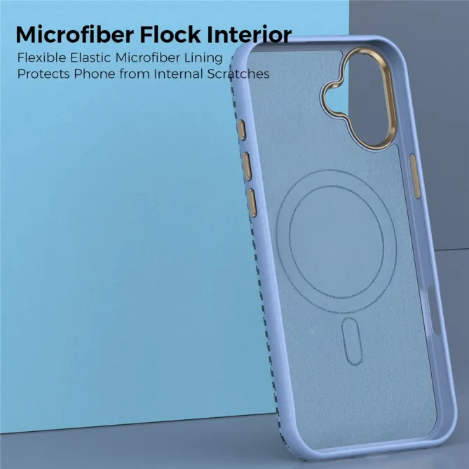 Coque iPhone 16 Plus texture carbone compatible MagSafe cadre caméra métal