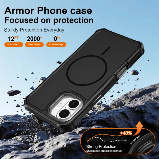 Coque iPhone 16 Plus magnétique triple couche coins renforcés