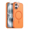 Coque iPhone 16 Plus magnétique mate dépoli pack 3 en 1 avec verre trempé et film objectifs