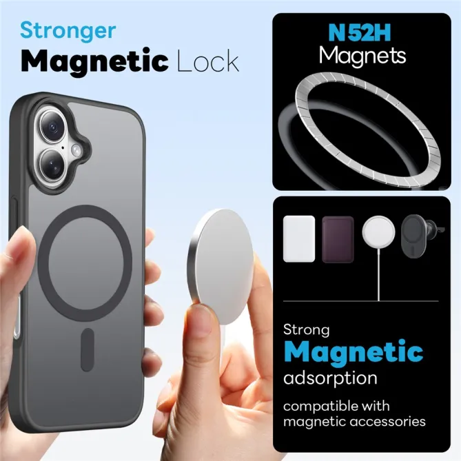 Coque iPhone 16 Plus magnétique mate dépoli pack 3 en 1 avec verre trempé et film objectifs