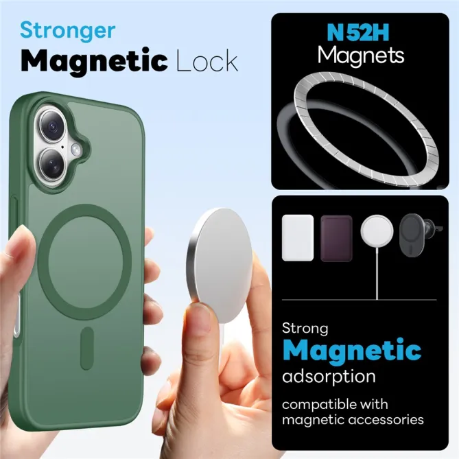 Coque iPhone 16 Plus magnétique mate dépoli pack 3 en 1 avec verre trempé et film objectifs