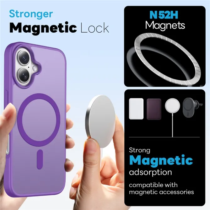 Coque iPhone 16 Plus magnétique mate dépoli pack 3 en 1 avec verre trempé et film objectifs