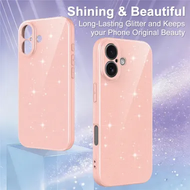 Coque iPhone 16 Plus paillettes magnétique avec dragonne