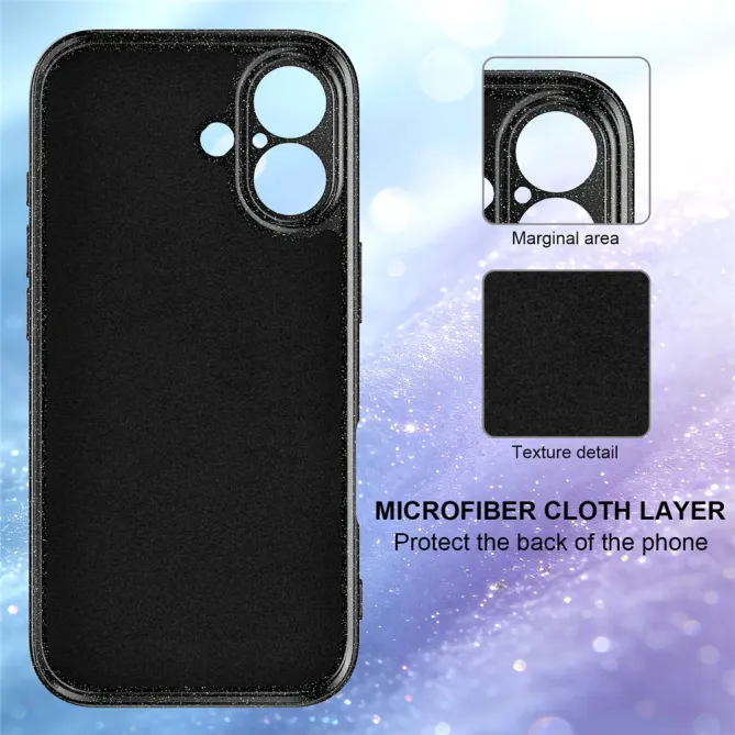 Coque iPhone 16 Plus paillettes magnétique avec dragonne