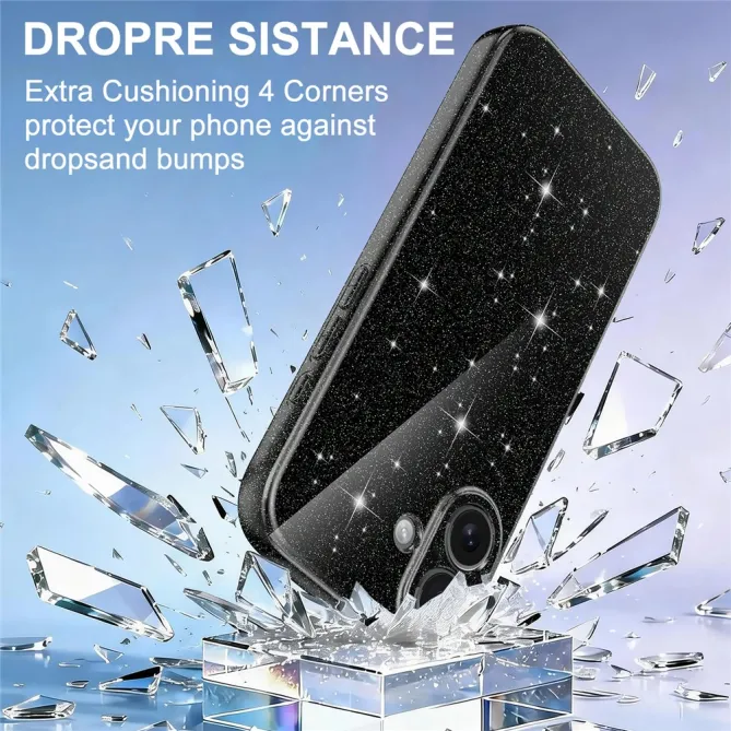 Coque iPhone 16 Plus paillettes magnétique avec dragonne