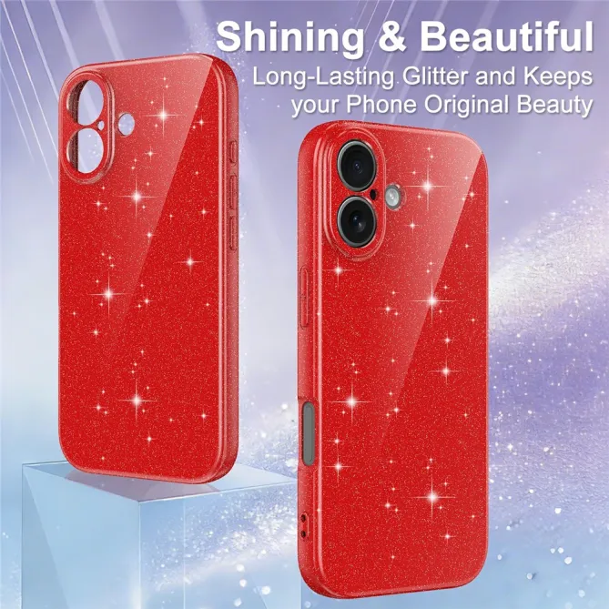 Coque iPhone 16 Plus paillettes magnétique avec dragonne