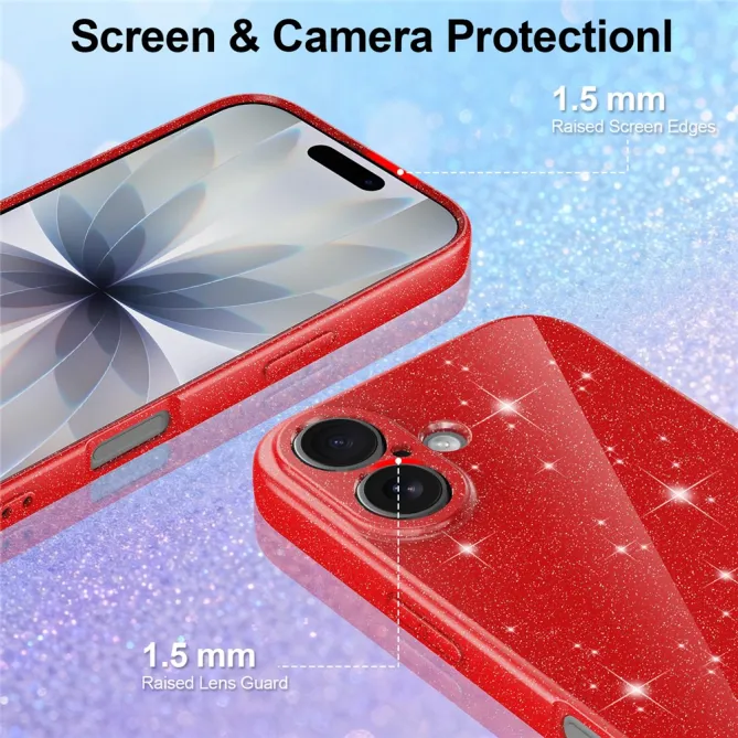 Coque iPhone 16 Plus paillettes magnétique avec dragonne