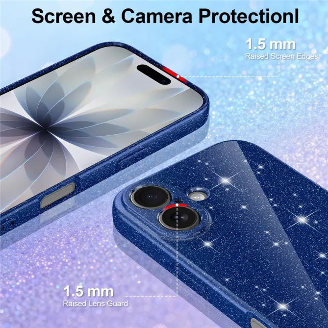 Coque iPhone 16 Plus paillettes magnétique avec dragonne