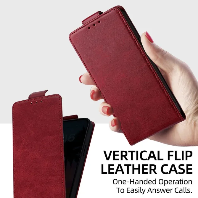 Housse iPhone 16 Plus à rabat vertical simili cuir avec fentes cartes et bandoulière