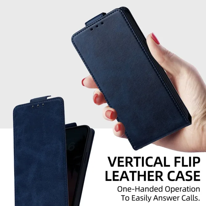 Housse iPhone 16 Plus à rabat vertical simili cuir avec fentes cartes et bandoulière
