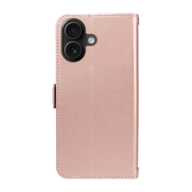 Housse iPhone 16 Plus matelassé losanges strass avec dragonne et bandoulière