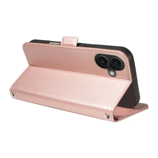 Housse iPhone 16 Plus matelassé losanges strass avec dragonne et bandoulière