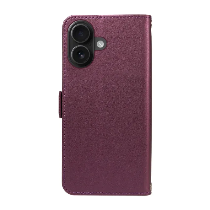 Housse iPhone 16 Plus matelassé losanges strass avec dragonne et bandoulière