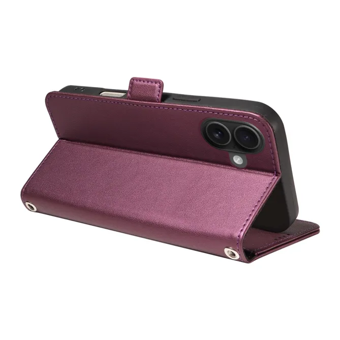 Housse iPhone 16 Plus matelassé losanges strass avec dragonne et bandoulière