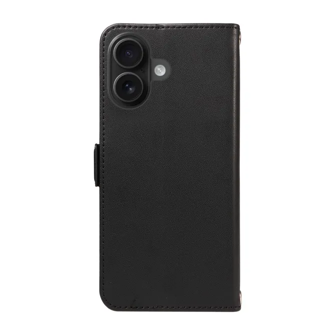 Housse iPhone 16 Plus matelassé losanges strass avec dragonne et bandoulière