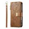 Housse Blackview Wave 7C simili cuir motif floral zippée avec dragonne