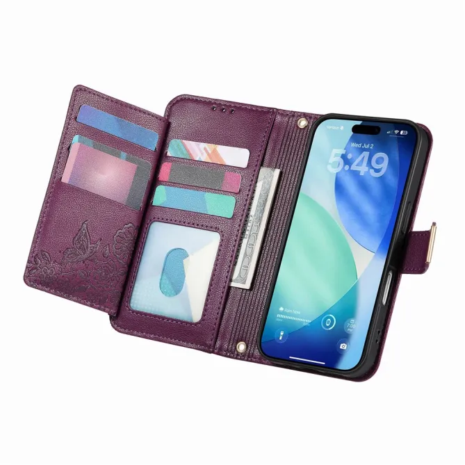 Housse Blackview Wave 7C simili cuir motif floral zippée avec dragonne