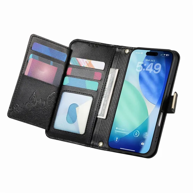 Housse Blackview Wave 7C simili cuir motif floral zippée avec dragonne