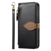 Housse Blackview Wave 7C simili cuir bicolore fermoir feuille zippée avec dragonne