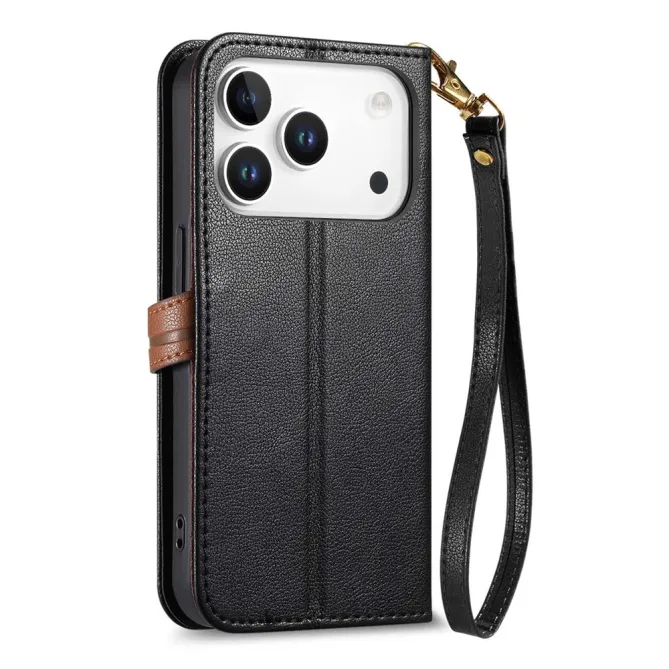 Housse Blackview Wave 7C simili cuir bicolore fermoir feuille zippée avec dragonne
