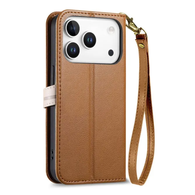 Housse Blackview Wave 7C simili cuir bicolore fermoir feuille zippée avec dragonne