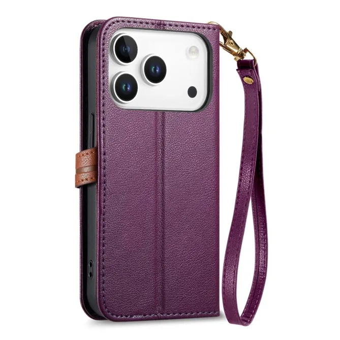 Housse Blackview Wave 7C simili cuir bicolore fermoir feuille zippée avec dragonne