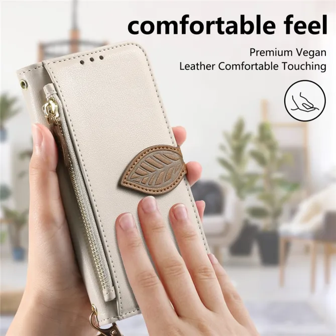 Housse Blackview Wave 7C simili cuir bicolore fermoir feuille zippée avec dragonne