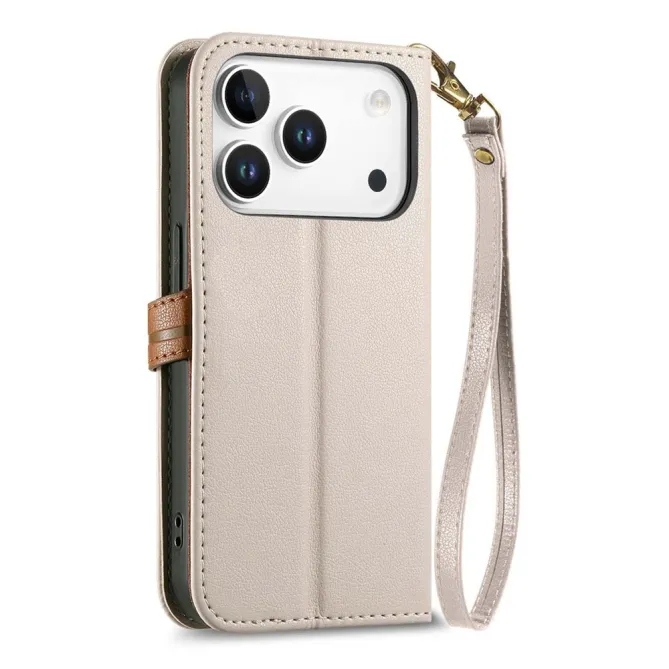 Housse Blackview Wave 7C simili cuir bicolore fermoir feuille zippée avec dragonne