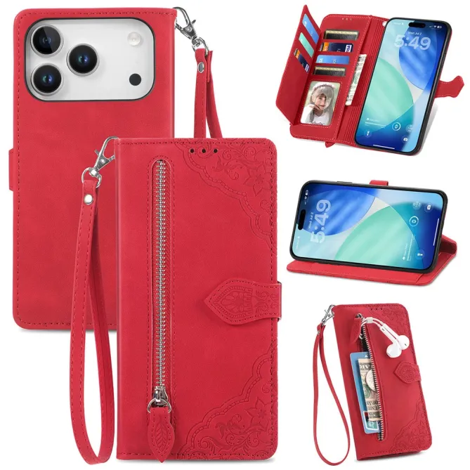 Housse Blackview Wave 7C simili cuir daim motif floral zippée avec dragonne