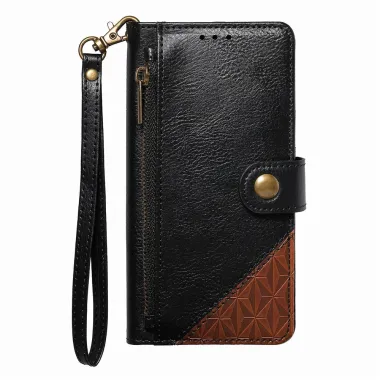 Housse Blackview Wave 7C simili cuir bicolore patchwork zippée
