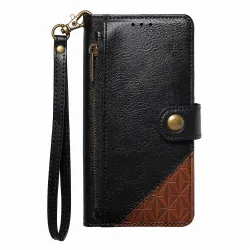Housse Blackview Wave 7C simili cuir bicolore patchwork zippée