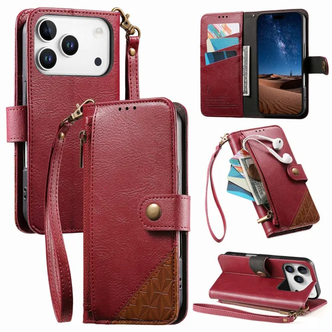 Housse Blackview Wave 7C simili cuir bicolore patchwork zippée