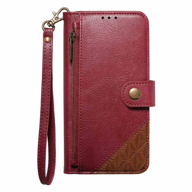 Housse Blackview Wave 7C simili cuir bicolore patchwork zippée