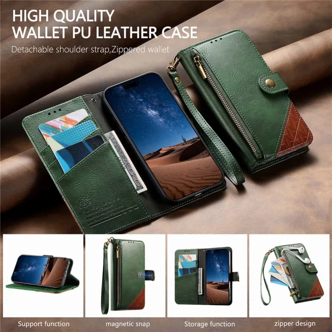 Housse Blackview Wave 7C simili cuir bicolore patchwork zippée