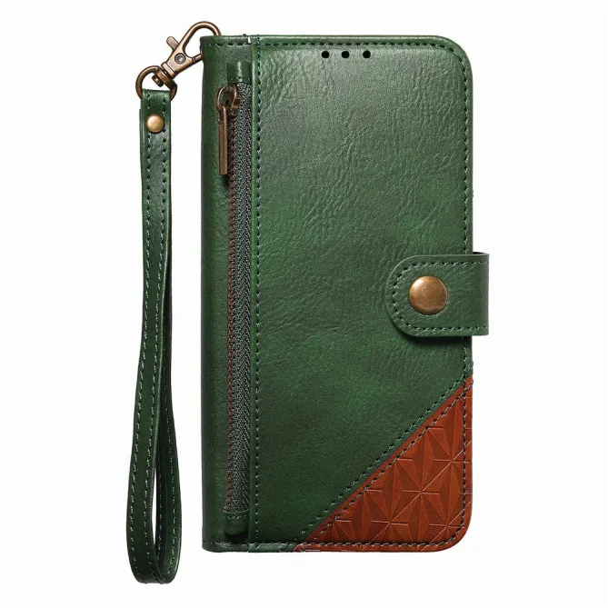 Housse Blackview Wave 7C simili cuir bicolore patchwork zippée