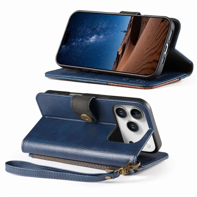 Housse Blackview Wave 7C simili cuir bicolore patchwork zippée